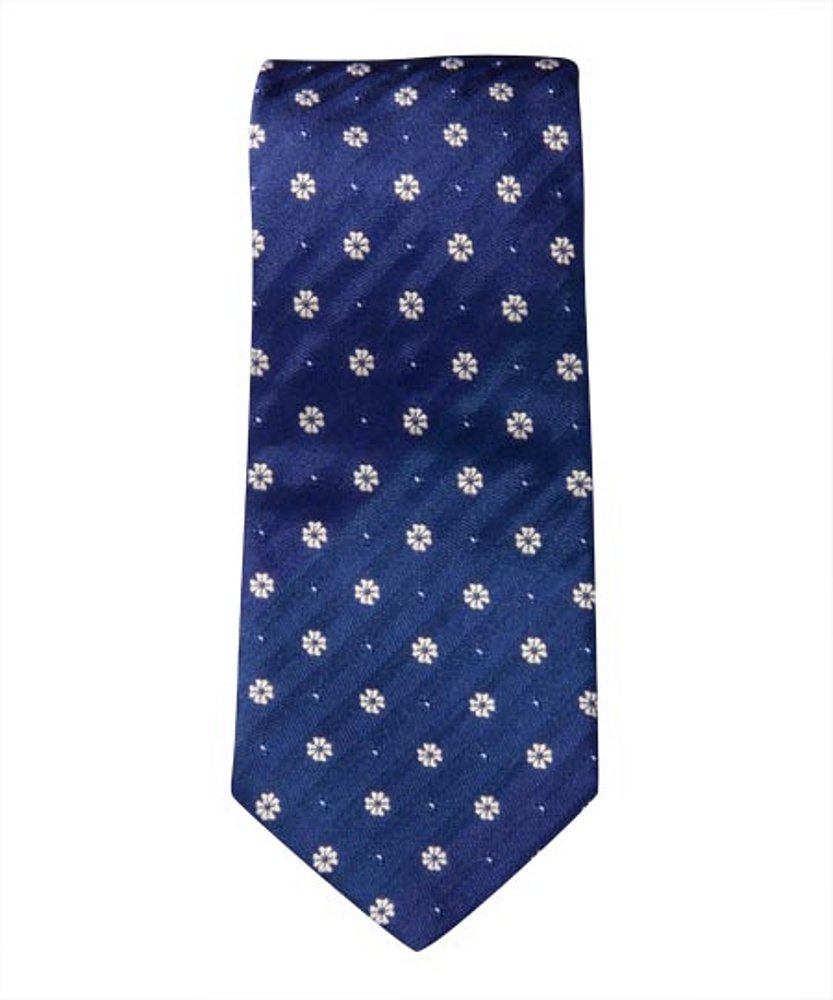 Krawatte Royalblau Weiß gemustert