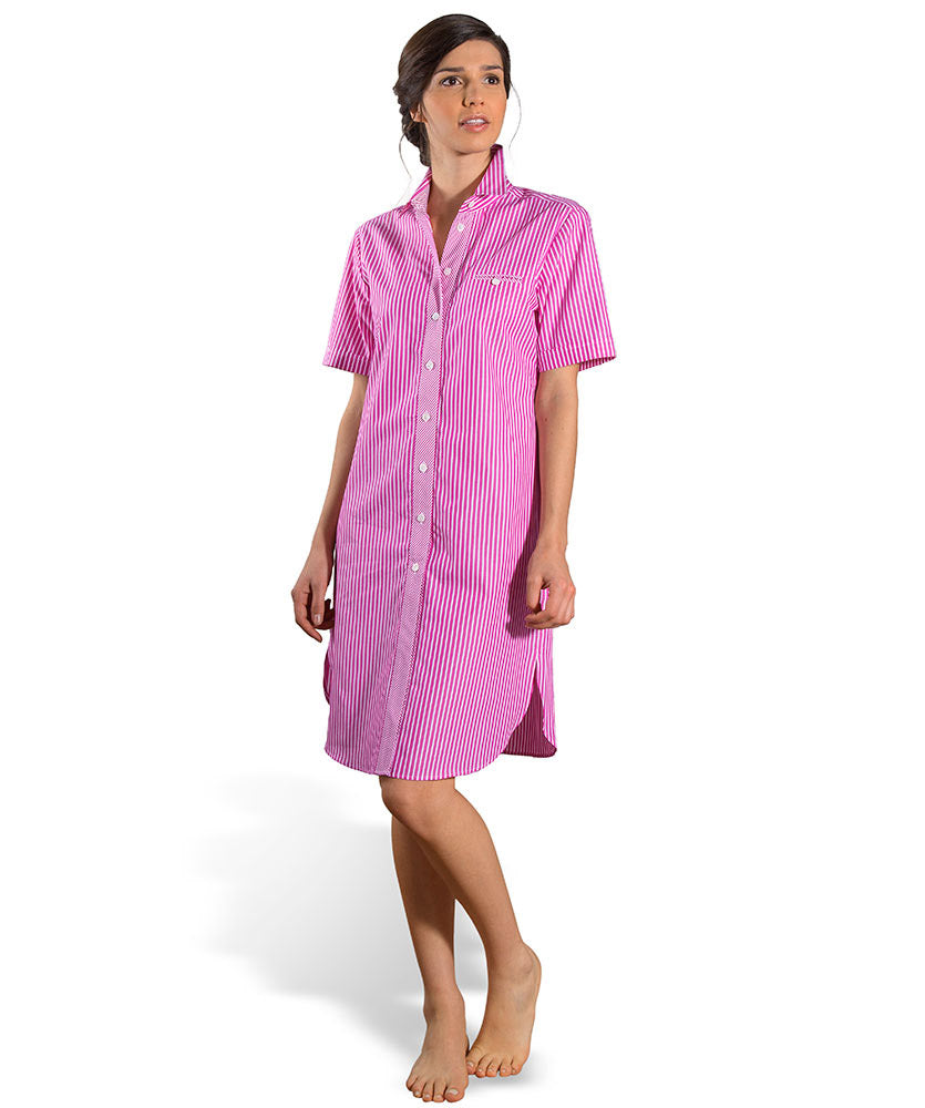 Kurzarm Nachthemd mit Besatz