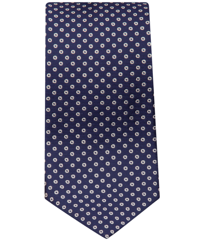 Krawatte Marine Punkte Silber