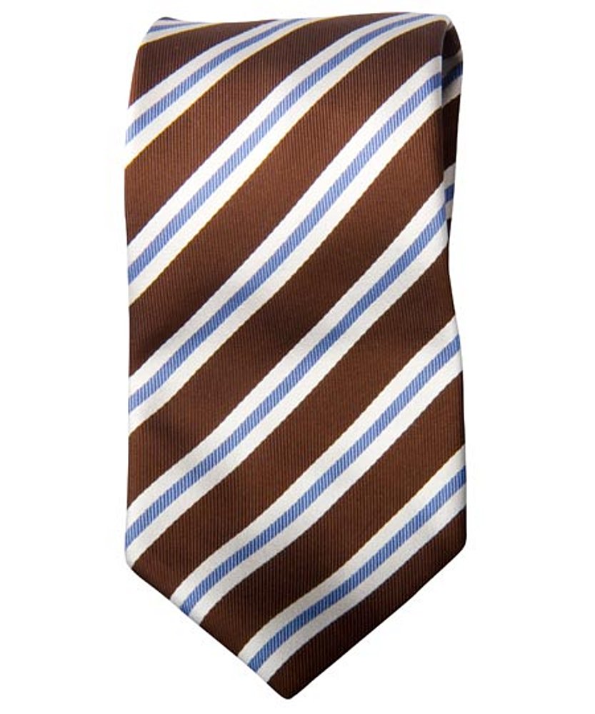 Krawatte Dunkelbraun Weiss Bleu