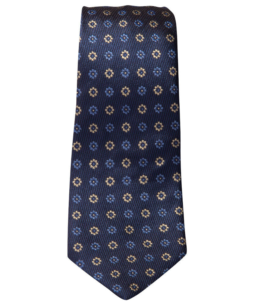 Krawatte Dunkelblau Bleu Silber