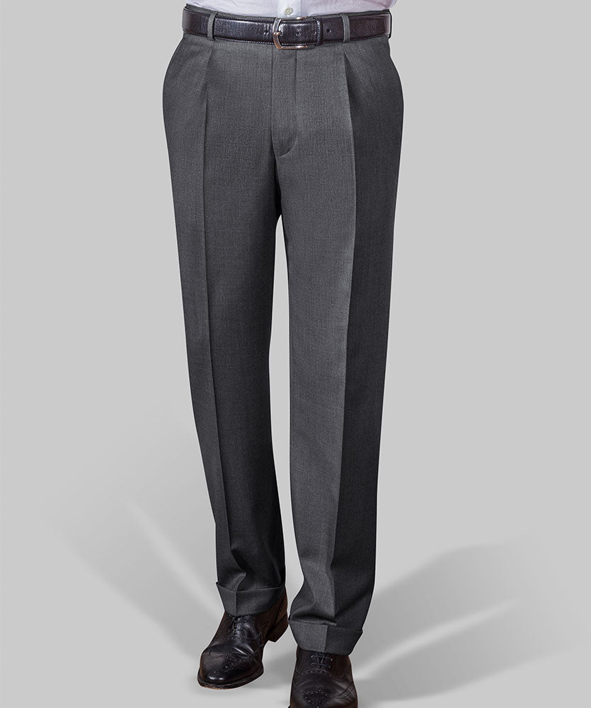 Business-Hose mit Bundfalten und Aufschlag