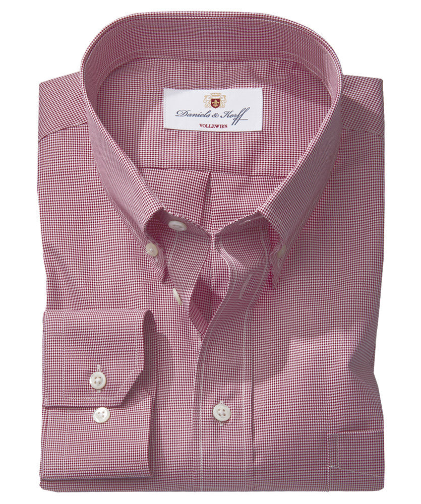 Vollzwirn-Twill-Pepita-Hemd 100/2 (extra langer Arm 69cm)