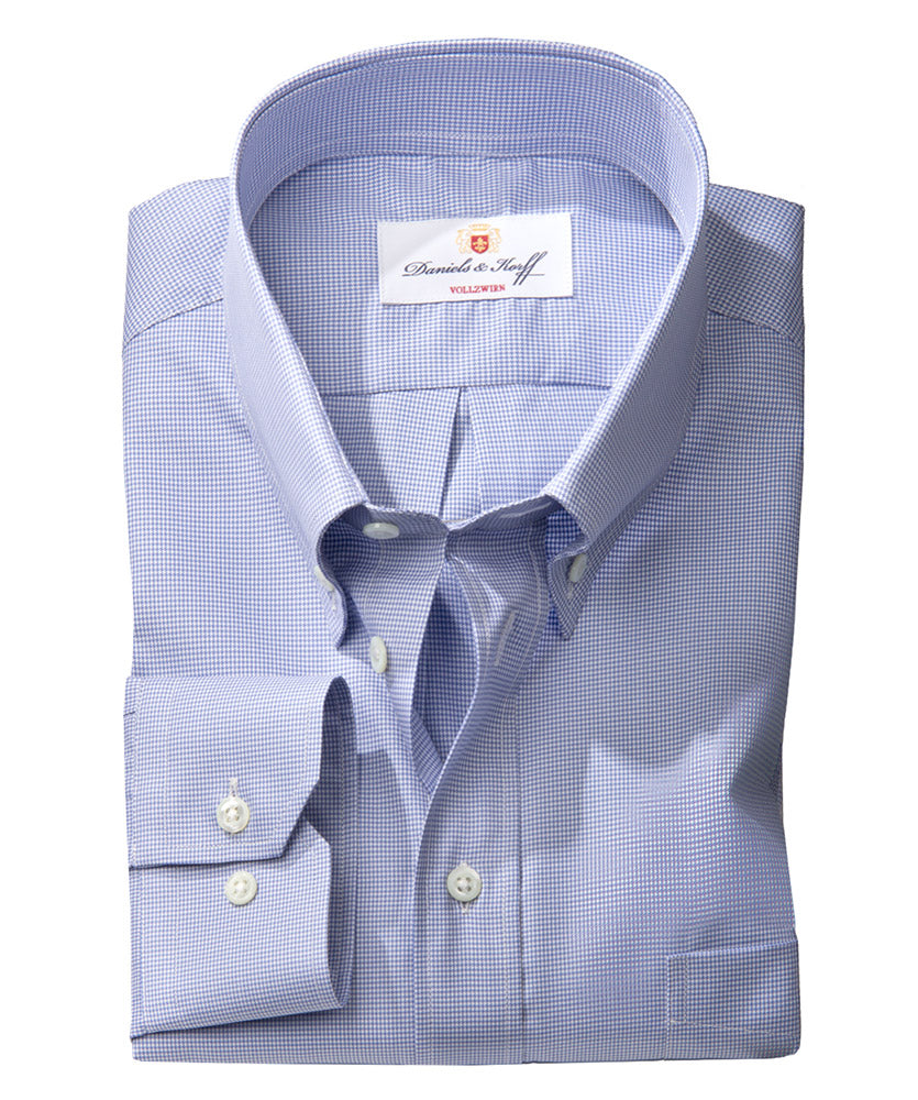 Twill Hahnentritt-Vollzwirn-Hemd 100/2 Slimline