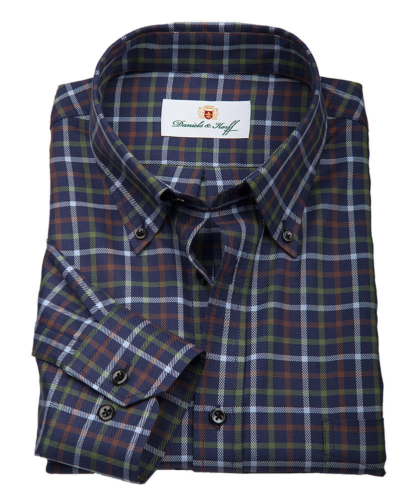 Twill-Karo-Hemd (extra langer Arm 69cm)