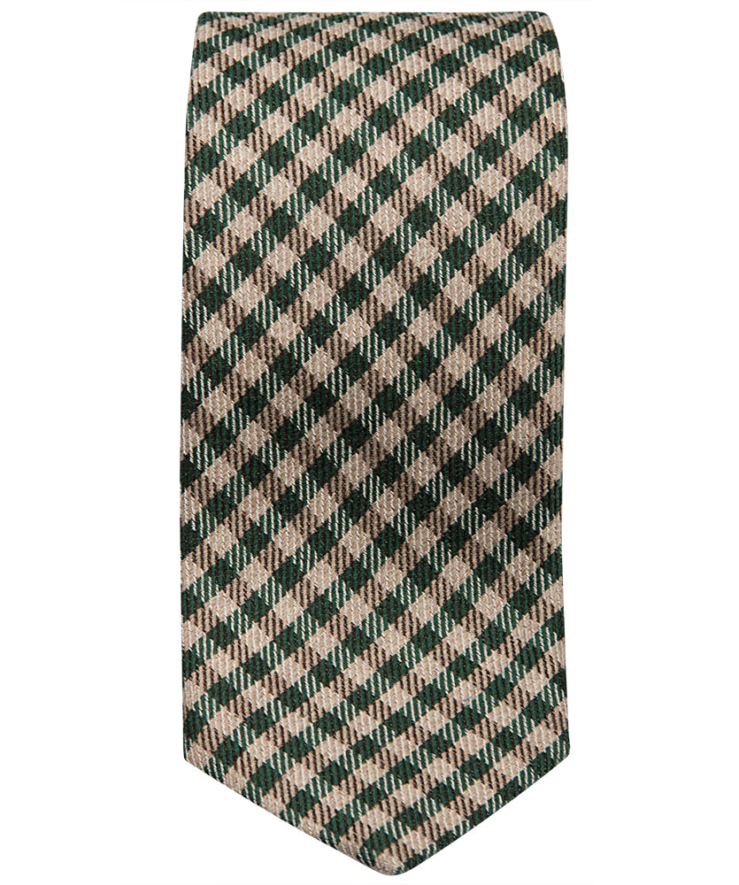 Krawatte Braun Grün Beige Karo