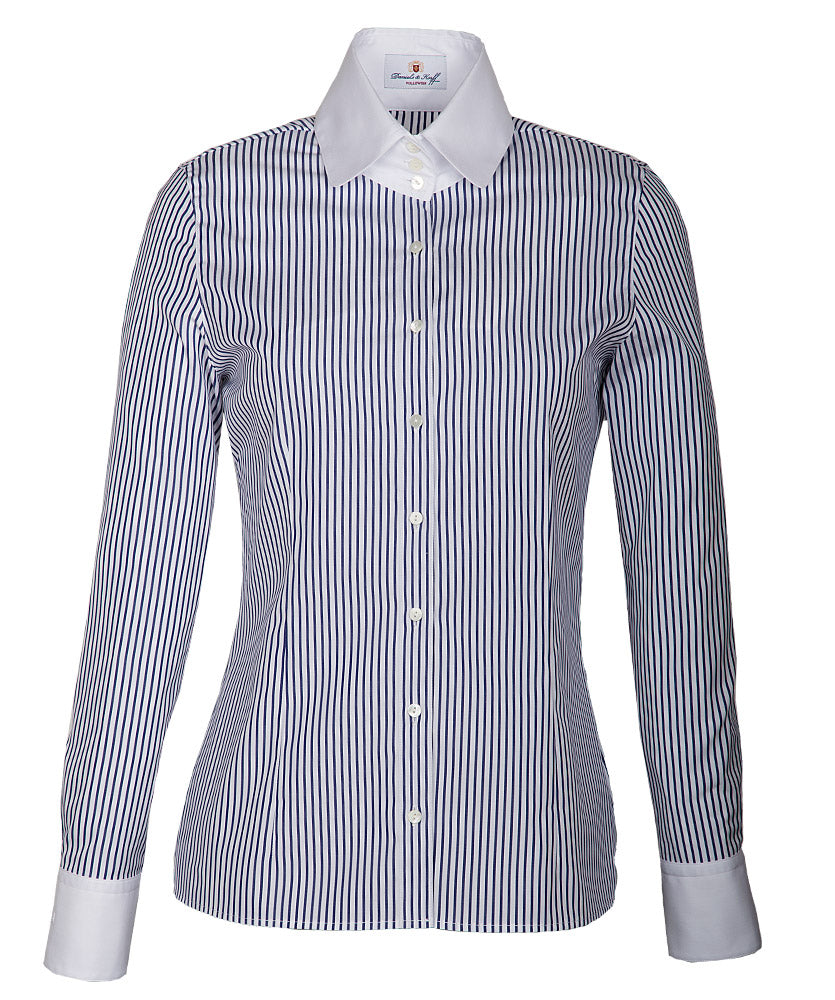 Vollzwirn-Bluse mit hohem Steg