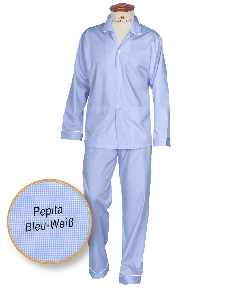 Herren Twill-Pyjama lang