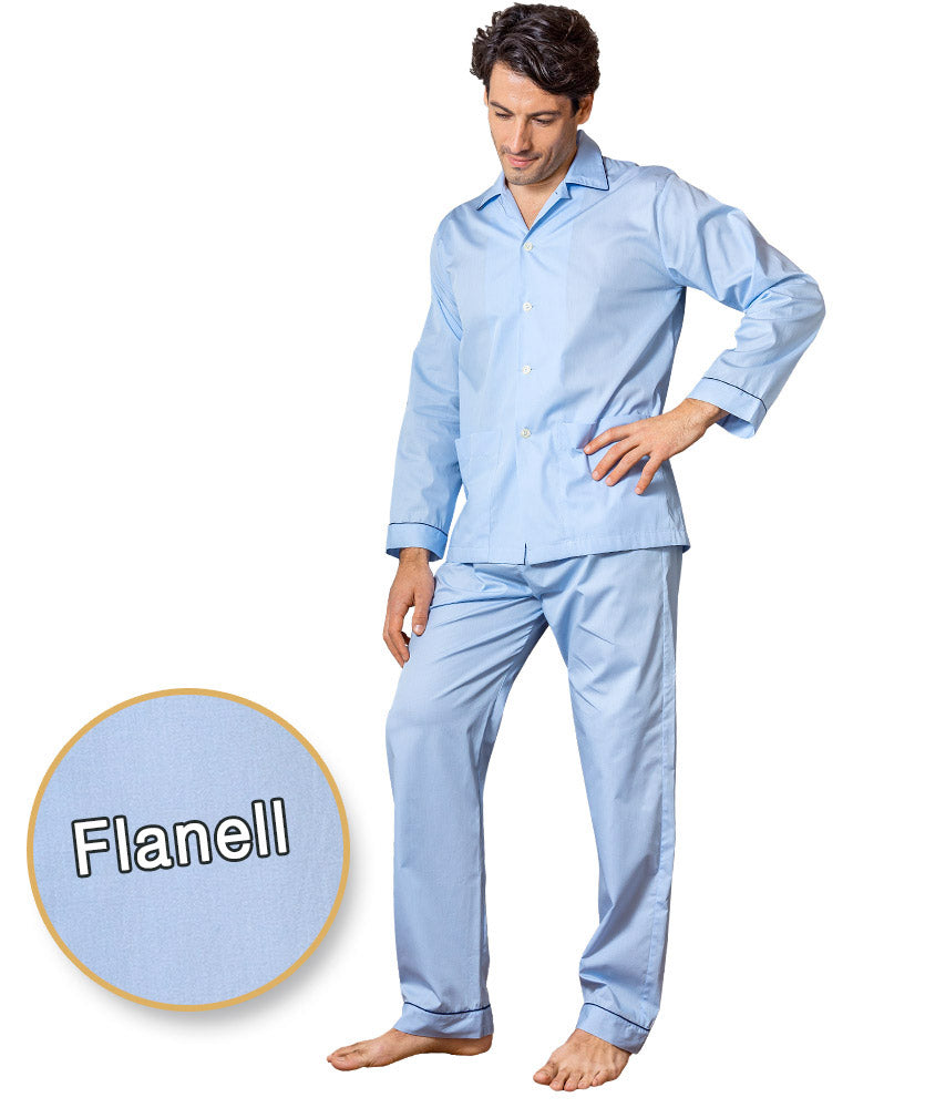 Herren Flanell-Pyjama lang