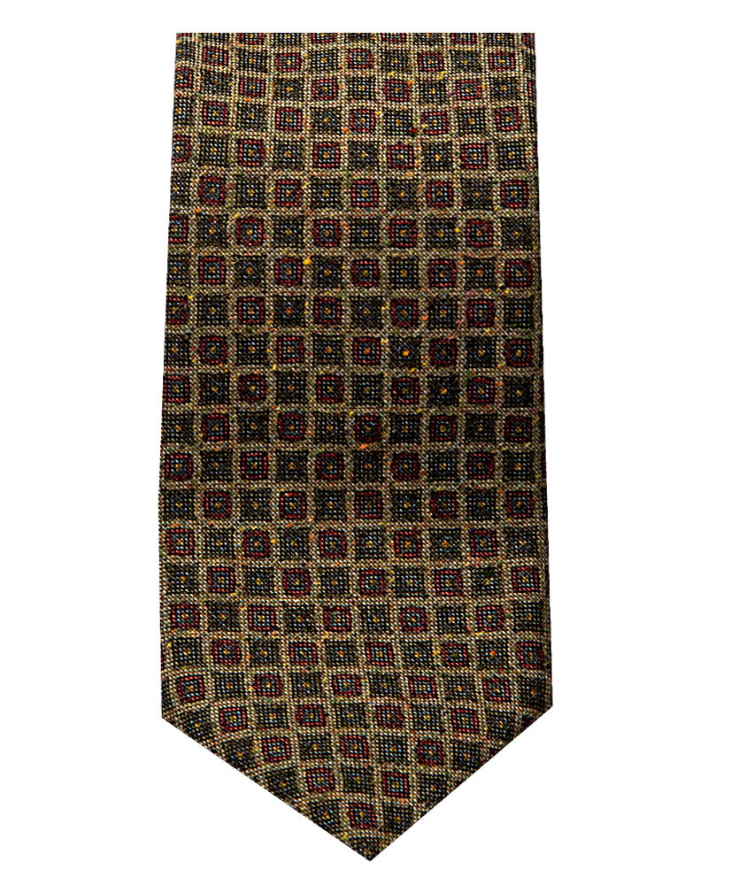 Krawatte Grün Oliv Rot