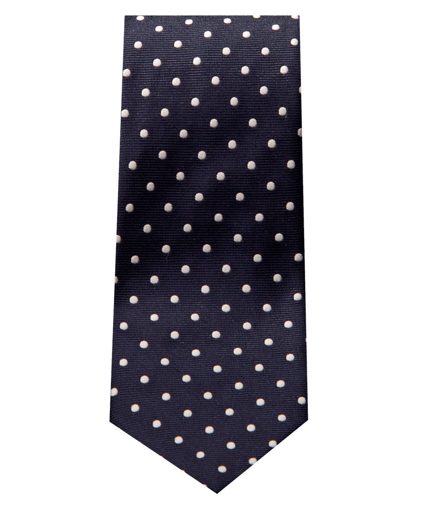 Krawatte Marine mit weißen Punkten