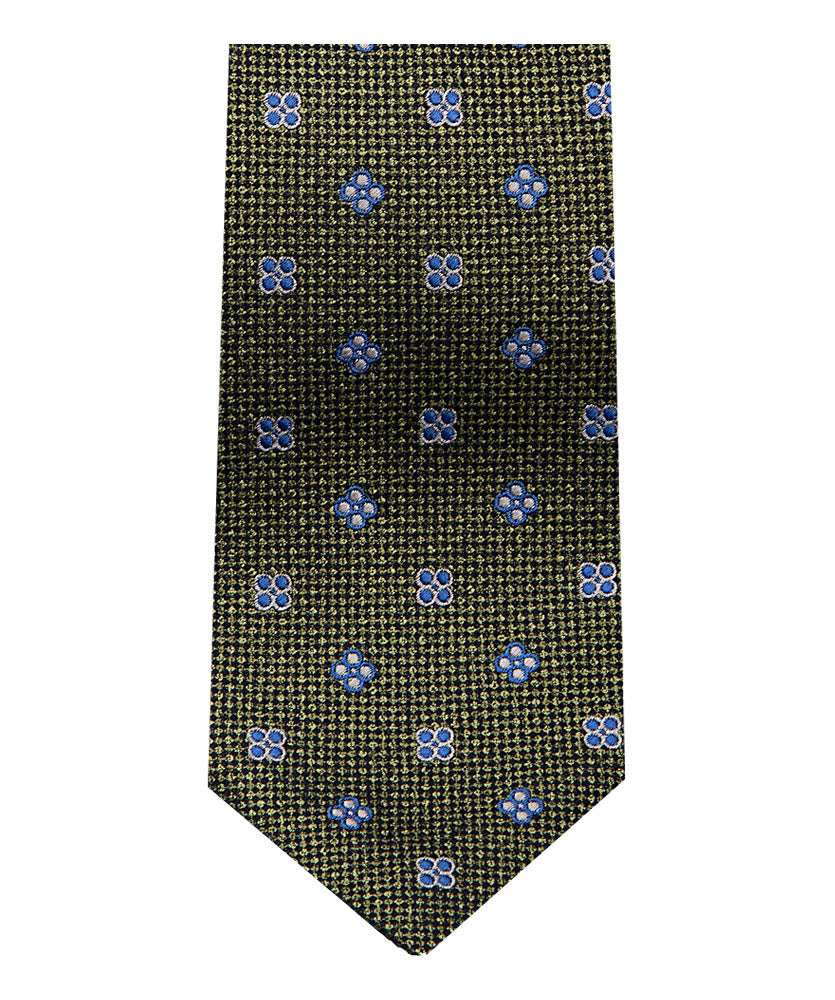 Krawatte Grün gemustert Blau