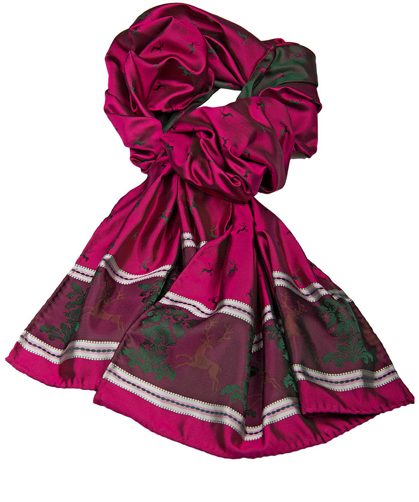 Seidenschal mit Hirschen & Ornamenten