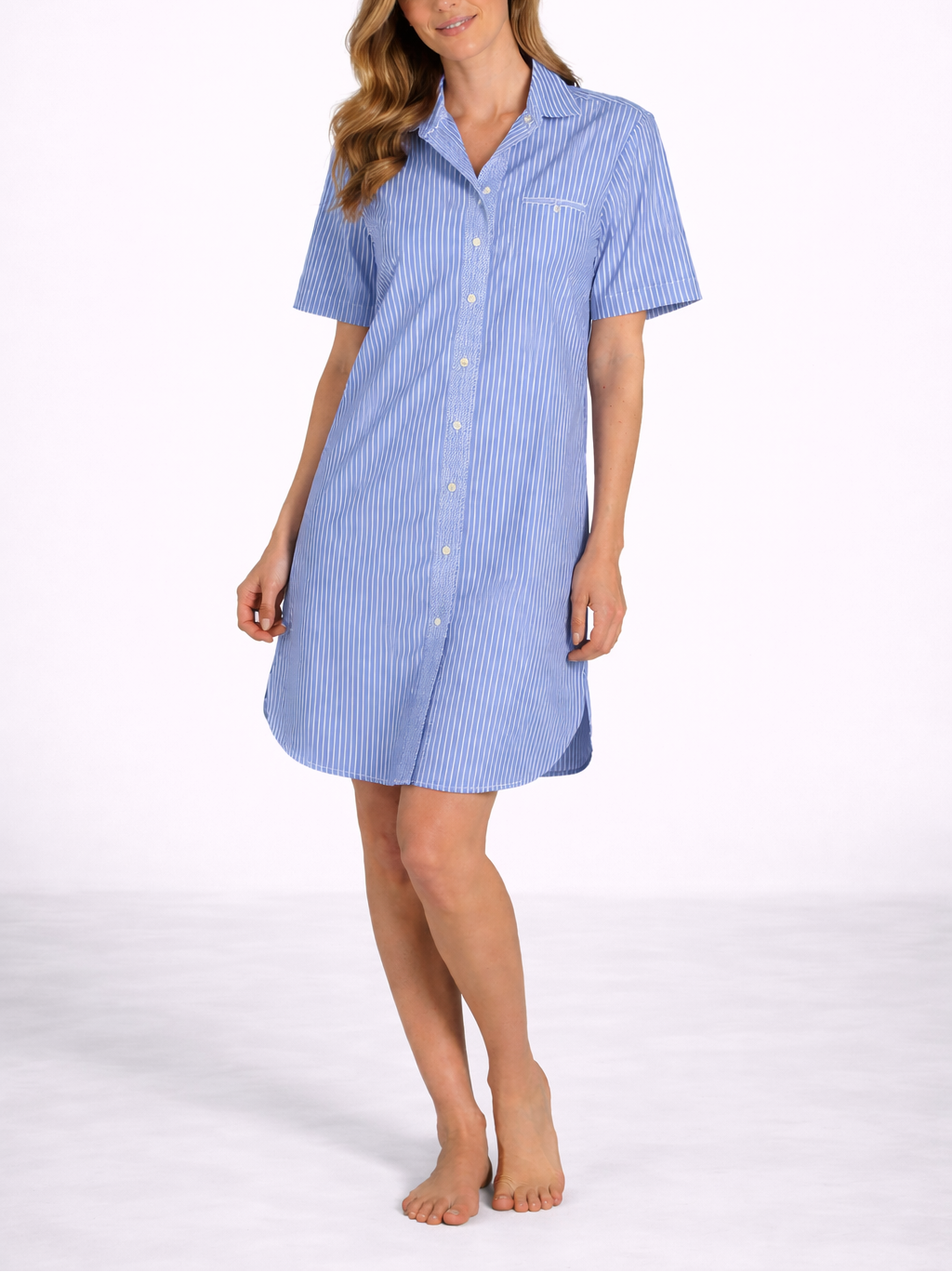Kurzarm Nachthemd mit Besatz