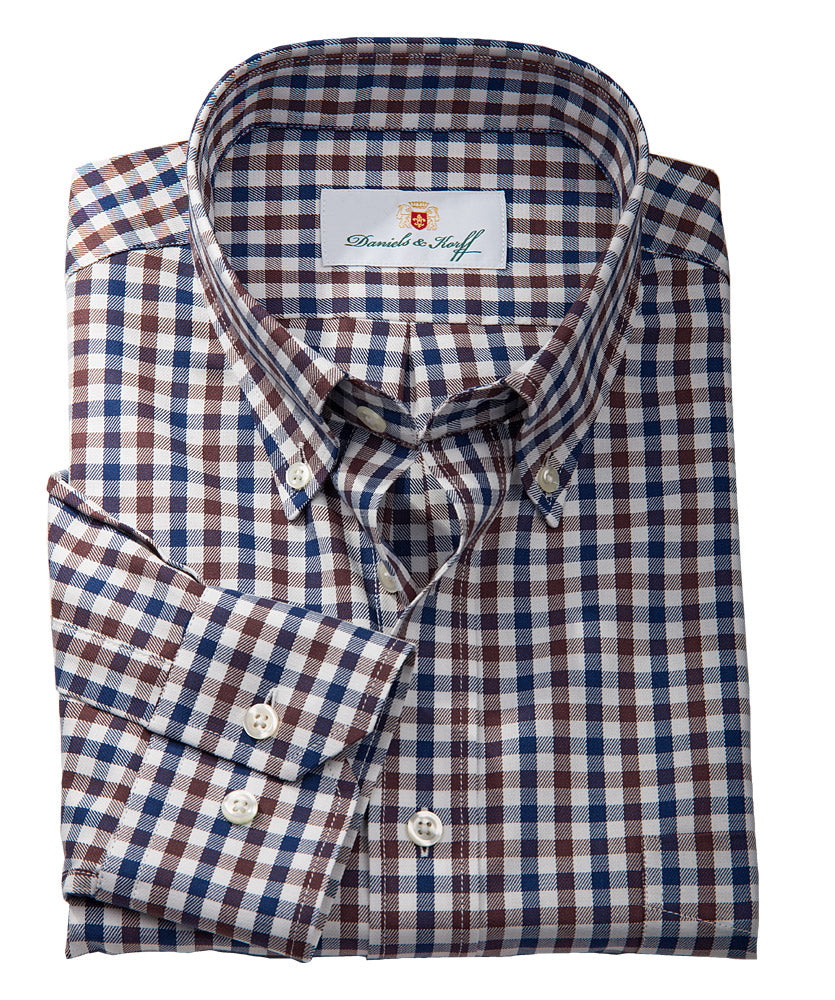 Twill-Karo-Hemd (extra langer Arm 69cm)