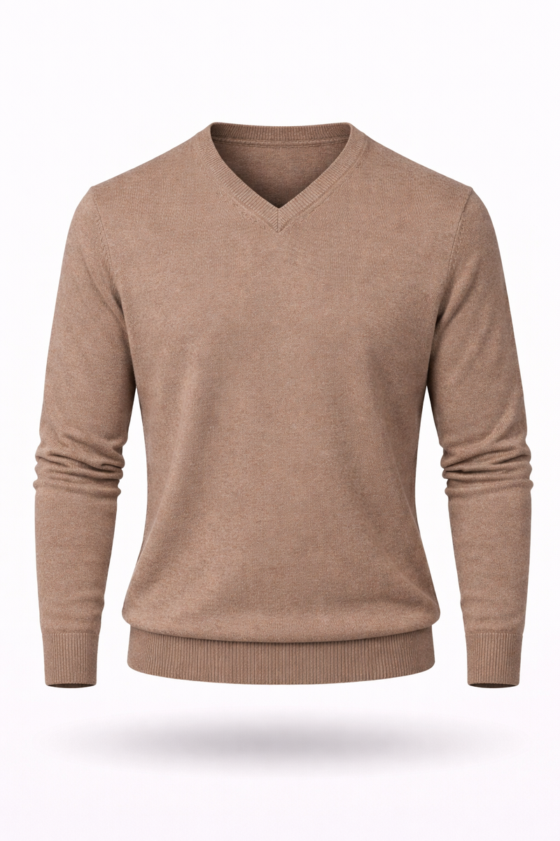 Herren Lambswool-V-Pullover