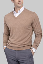 Herren Lambswool-V-Pullover
