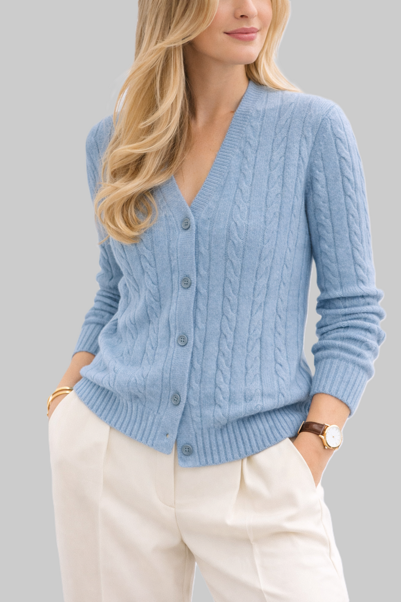 Damen Zopf-Strickjacke