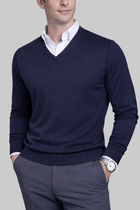 Herren Merino-V-Pullover