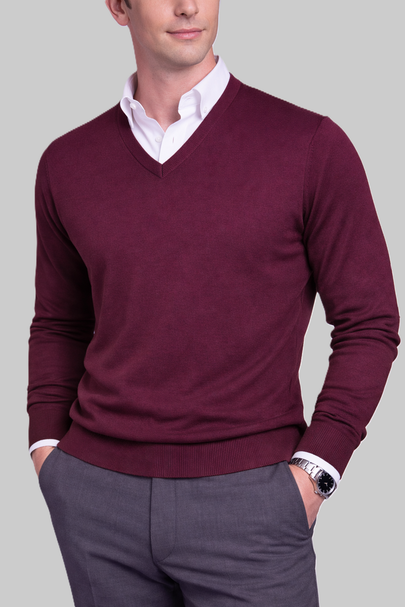 Herren Merino-V-Pullover