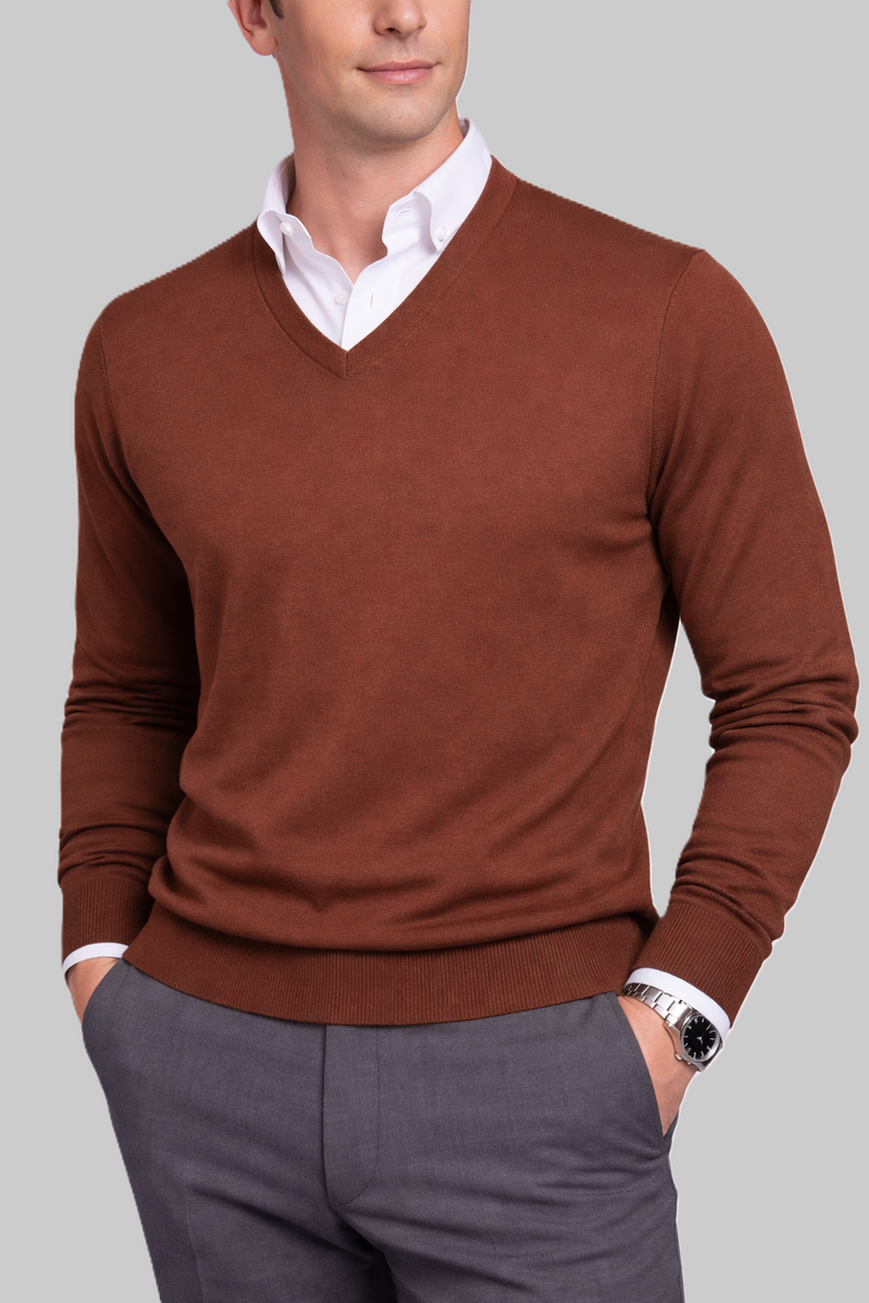 Herren Merino-V-Pullover