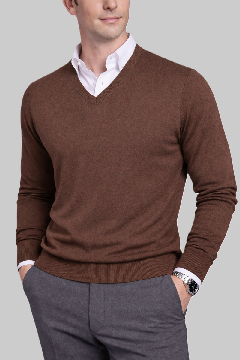 Herren Merino-V-Pullover