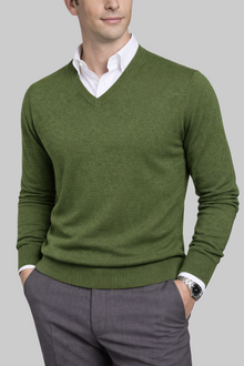 Herren Merino-V-Pullover