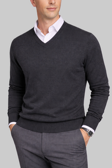 Herren Merino-V-Pullover