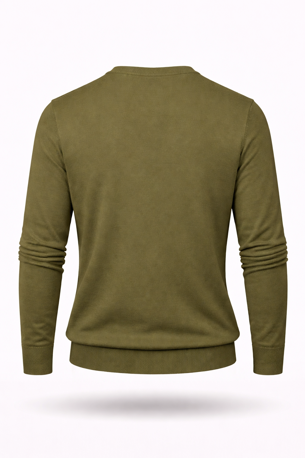 Herren Baumwoll-V-Pullover, oliv