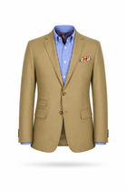 Sakko beige/braun m.blauem Kar