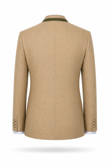 Sakko beige/bleu Fischgrat