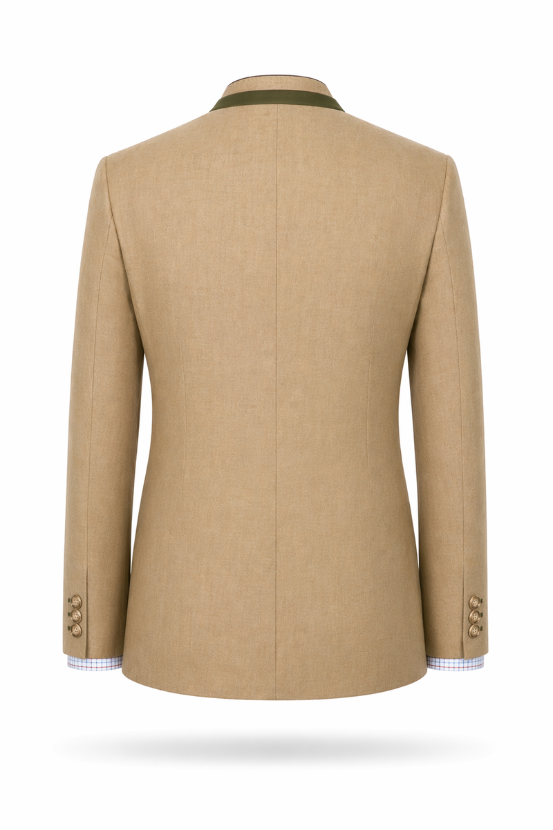 Sakko beige/bleu Fischgrat