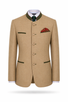 Sakko beige/bleu Fischgrat