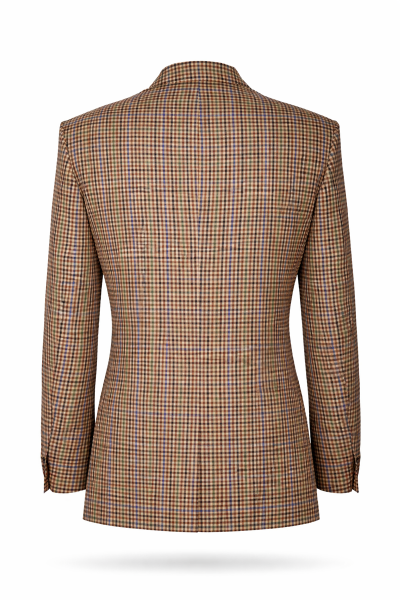 Sakko beige/braun kariert