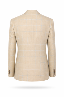 Sakko oliv/beige Überkaro