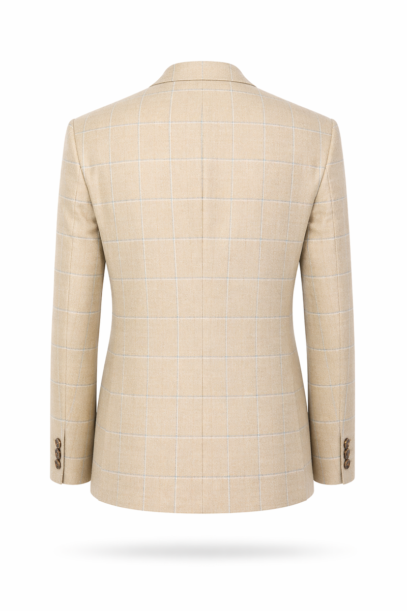 Sakko oliv/beige Überkaro
