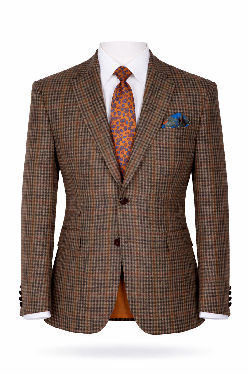 Herren-Sakko Lambswool,Super130'S, Hahnentritt gem.