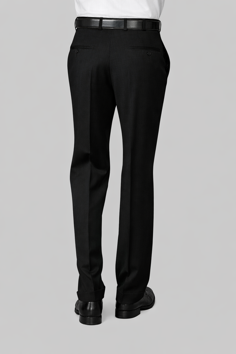 Business-Hose mit Bundfalten und Aufschlag