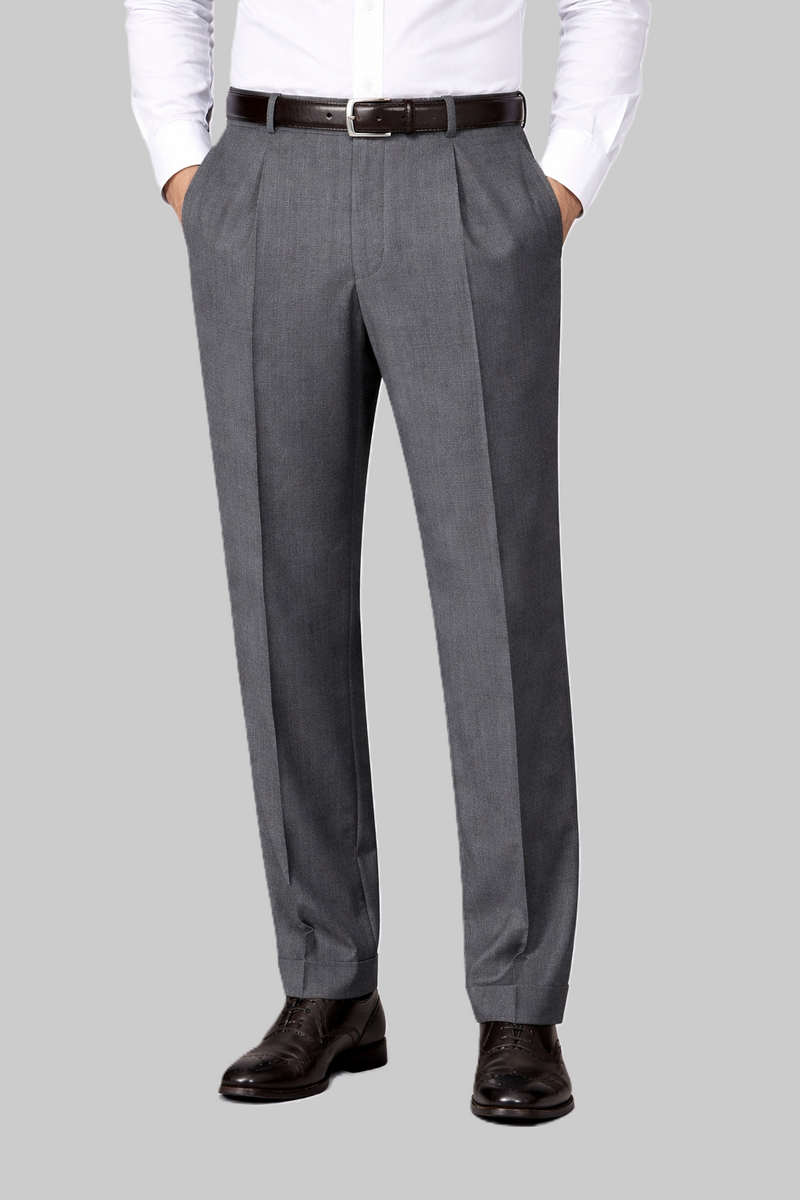 Business-Hose mit Bundfalten und Aufschlag