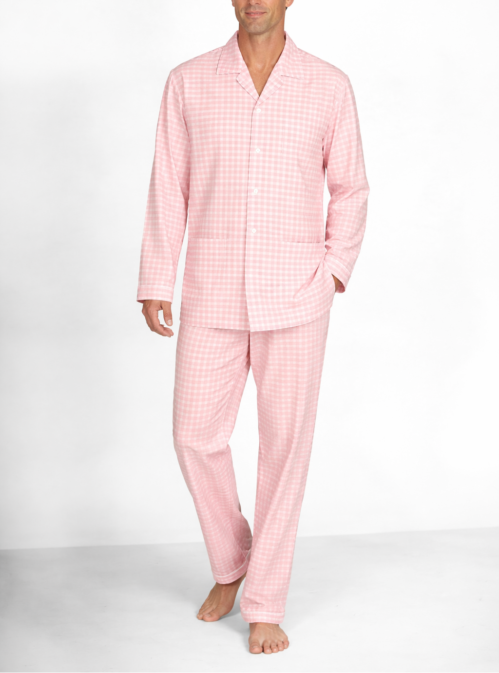 Herren Flanell-Pyjama lang