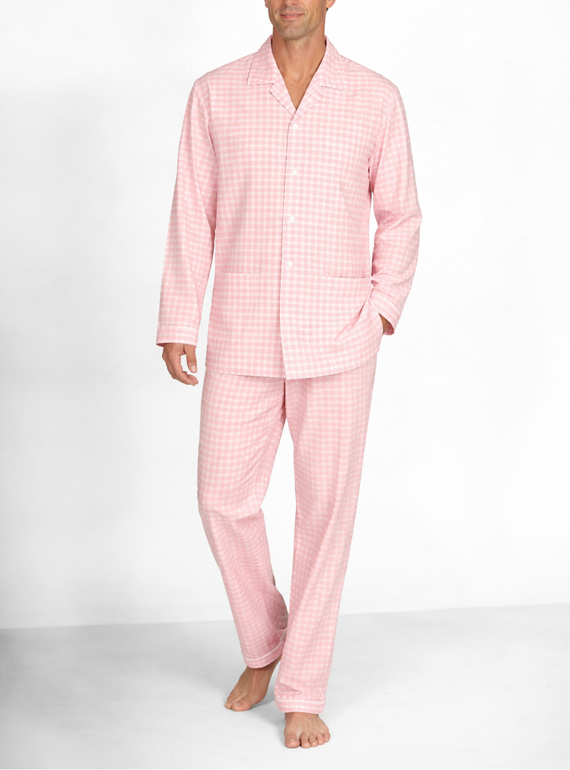 Herren Flanell-Pyjama lang