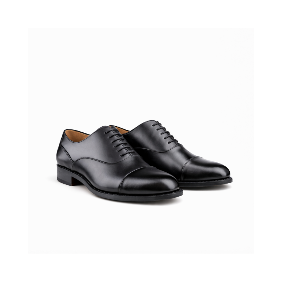ALISTAIR GREY Cap Toe Oxford Schwarz