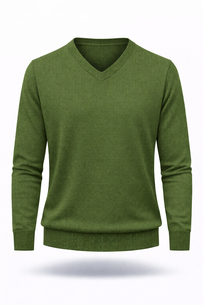 Herren Merino-V-Pullover