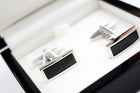 Silber Onyx Manschettenknöpfe