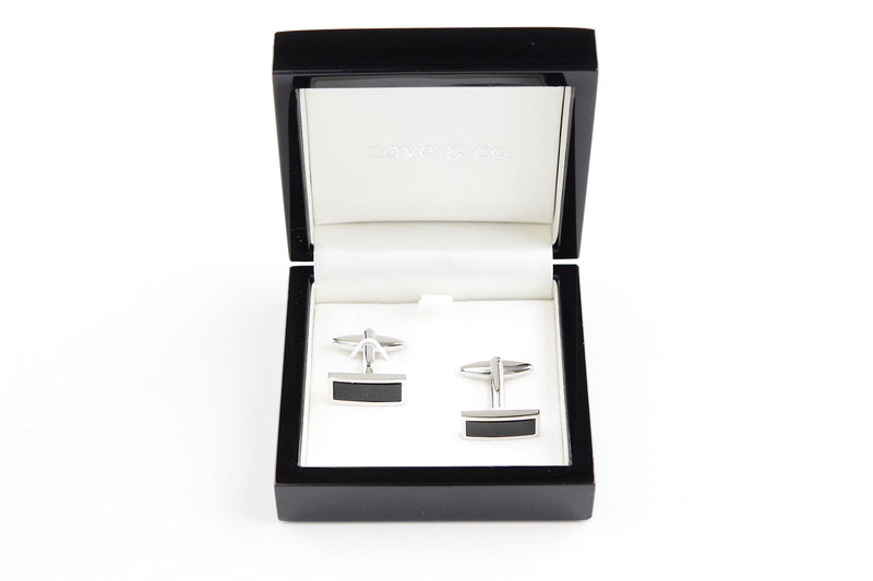 Silber Onyx Manschettenknöpfe