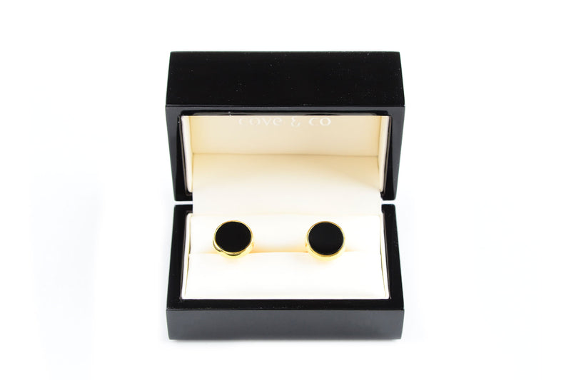 Gold Onyx Manschettenknöpfe