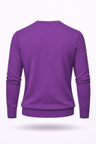 Herren Baumwoll-V-Pullover, Flieder