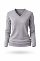 Damen Merino-V-Pullover